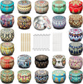 MeiGlow Empty Candle Tins for Making Candles, 24 Pack 5.4 oz with Lids, Cotton Wicks, Wick Stickers and Holders