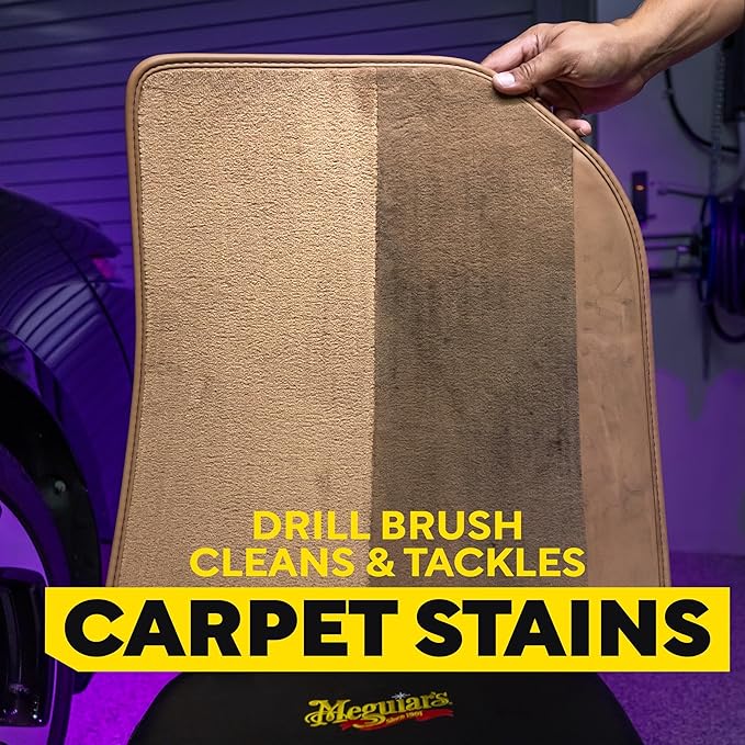 Meguiar's Carpet & Cloth Kit,This Car Care Kit includes a Premium Fabric & Carpet Cleaner and Accessories,A Plush Microfiber Towel and 4” Drill Brush Attachment to Thoroughly Clean Interiors, Kit