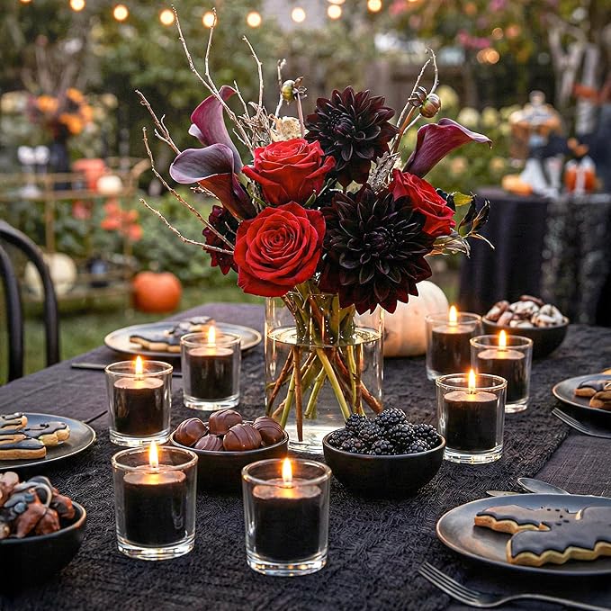 Votive Candles Unscented Candles for Wedding Centerpieces Black, Pack of 72 Dripless Wax for Parties, Aromatherapy, Devotional, Home Décor, Spas & Holiday Gifts – Royal Imports