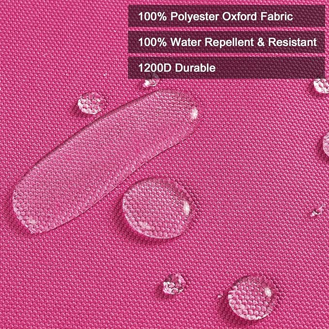 Thickened Waterproof Canvas Fabric by The Yard, 1200D 58" W Outdoor Upholstery Material Heavy Duty Fabric Water Resistant Sewing Material for Chair Patio Cushion Purse Bag, 5 Yard Hot Pink