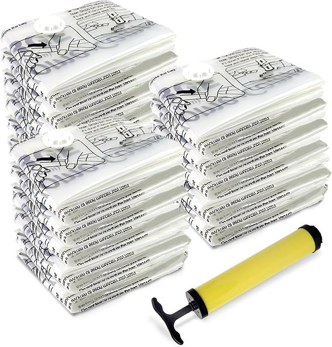Vacuum Storage Bags-Space Saving Air Tight Compression-Shrink Down Closet Clutter, Store and Organize Clothes, Linens, Seasonal Items by Everyday Home
