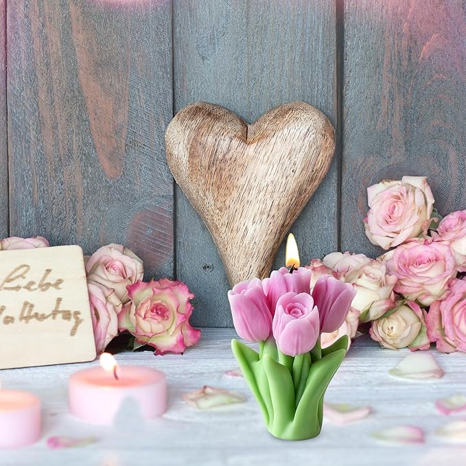 Tulip Candle Silicone Molds Resin Casting Mould for for DIY Flower Candles Polymer Clay Craft Plaster Home Decoration