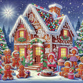 antor Diamond Painting Christmas Gingerbread House, 5D DIY Special Shaped Diamond Art Kits for Adults Beginners, Crystal Rhinestones Diamond Painting Canvas Holiday Scene Winter, Christmas Home Decor