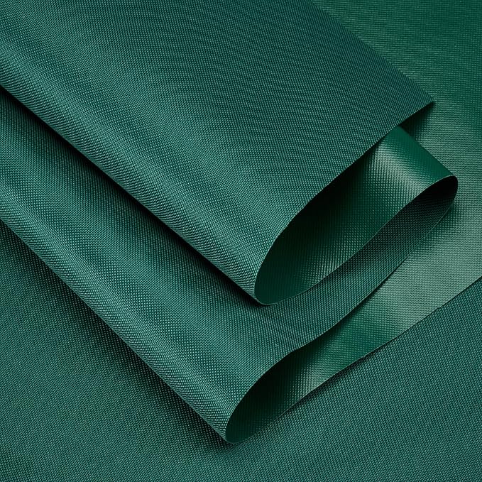 Waterproof Canvas Fabric by The Yard 60" W 600 Denier PVC Backing Water Repellent Polyester Upholster Fabric Material for Indoor Outdoor Marine Awning Tent Craft DIY(2 Yards, Green)