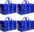 HealSmart 4 Large Moving Bags with Backpack Straps Moving Supplies with Zippers & Handles, Heavy Duty Totes for Space Saving, Fold Flat, Moving and Storing