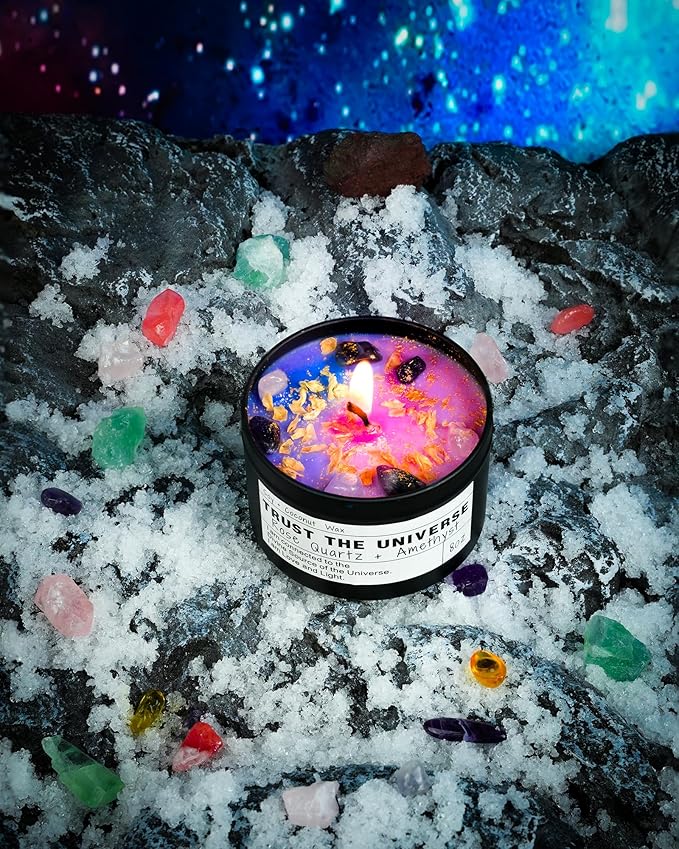 Healing Candles, Manifestation Magical Candles, Energy, Chakras, Law of Attraction, Gifts to Empower Women, Birthday Graduation Gifts, Emotional Support. (Trust The Universe)