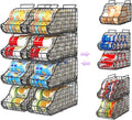 8-Pack Can Organizer for Pantry, Stackable Cabinet Food Shelves for Fridge, Wire Cupboard Storage, Holds up to 72 Beers,Small Metal Bin for Drink Beverage Egg Gillas, Rack for Kitchen Countertops RV