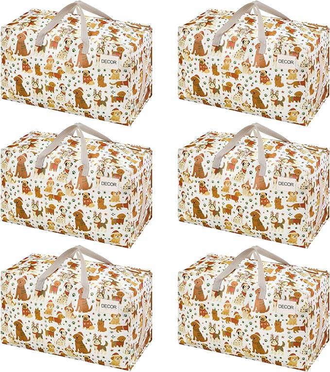 VENO 6 Pack Extra Large Heavy Duty Moving Bags with Wide Opening & Reinforced Handles, Reusable Storage Tote Bags with Strong Zippers for Clothes, College Dorm Essentials & Moving Supplies