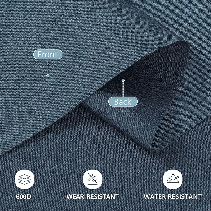 Waterproof Canvas Fabric by The Yard, 58inch 600D Upholstery Fabric Polyester Material Outdoor Water Resistant Material for Sewing Chair Patio Cushion Bag Sofa Seat Repair, 2 Yard Navy Blue