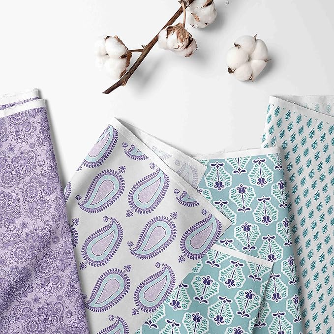 Bacati - Small Storage Tote Paisley Isabella Purple/Lilac/Aqua Girls 10 x 10 x 10 inches
