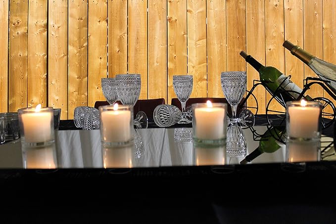 White Votive Candles in Clear Glass Jar 24 Hour Long Burning Time Decorative 1 Day Candle Cups Unscented for Dinner Wedding Centerpieces -6 Pack