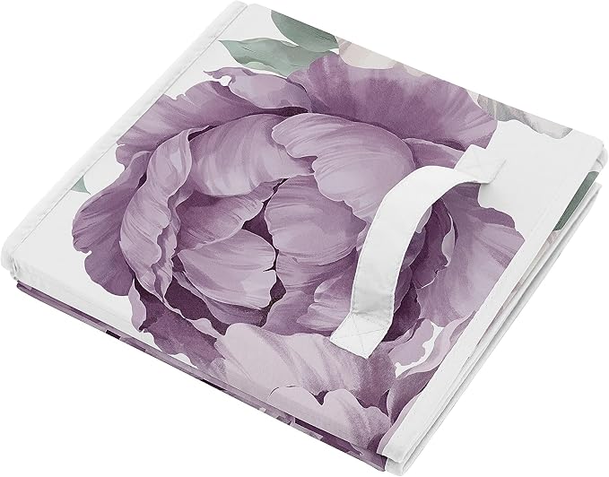 Sweet Jojo Designs Lavender Purple Boho Shabby Chic Floral Girl Collapsible Fabric Storage Cubes Foldable Bins Organizer Boxes Kids Baby Childrens Toys - 2 Set Violet Ivory Bohemian Vintage Watercolor