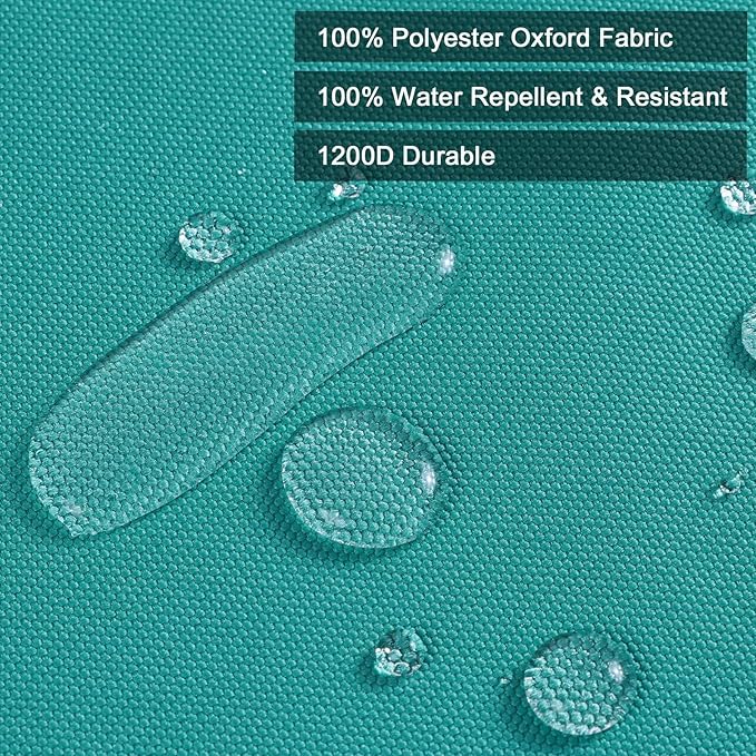Thickened Waterproof Canvas Fabric by The Yard 1200D 58" W Outdoor Upholstery Material Heavy Duty Fabric Water Resistant Sewing Material for Chair Patio Cushion Purse Bag 3 Yard Teal