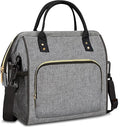 IDEATECH Large Insulated Lunch Bags for Work, Leakproof Lunch Box for Women & Men, Lunch Tote Cooler Bags with Adjustable Shoulder Strap for Teacher, Nurse, Mom, Womens Lunchbox Gifts (Grey)