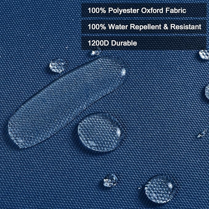 Thickened Waterproof Canvas Fabric by The Yard, 1200D 58" W Outdoor Upholstery Material Heavy Duty Fabric Water Resistant Sewing Material for Chair Patio Cushion Purse Bag, 3 Yard Ocean Blue
