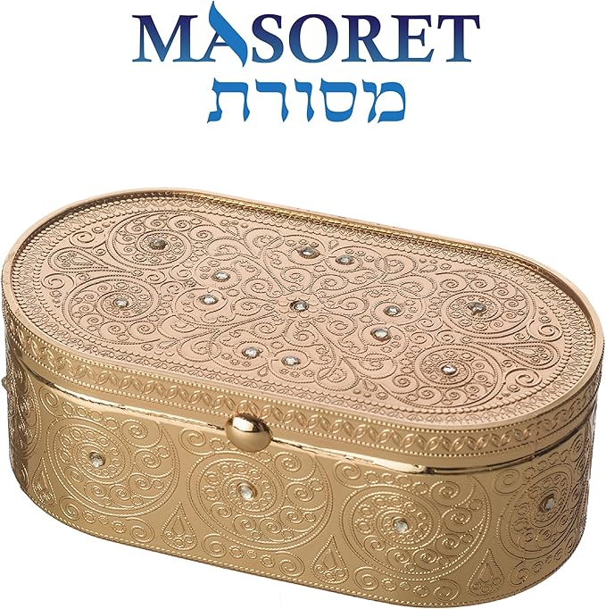 Metal Travel Size Candlesticks with Cover Inlaid with Stones 1.6 * 3.5 Inch - Filigreen Jewish Shabbat Metal Travel Candle Holders