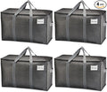 VENO 4 Pack Heavy Duty Moving Bags, Extra Large Storage Bags with Reinforced Handles & Strong Zippers, Foldable & Reusable Moving Box Alternative for Clothes & Dorm Storage
