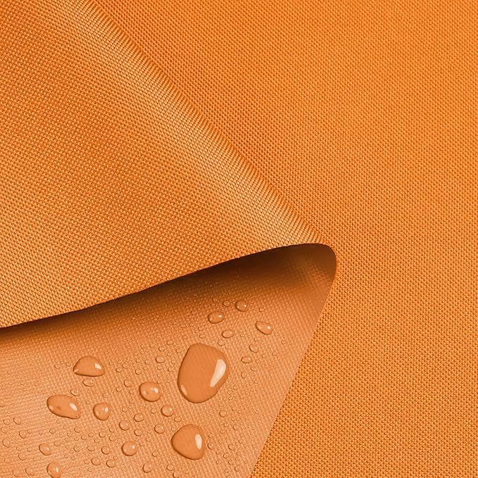 Waterproof Marine Canvas Fabric by The Yard 58" W 600D PVC Backing Water-Resistant Polyester Fabric Upholstery Material for Outdoor Indoor Marine Awning Tent Boat Furniture Cover DIY, 10 Yards Orange