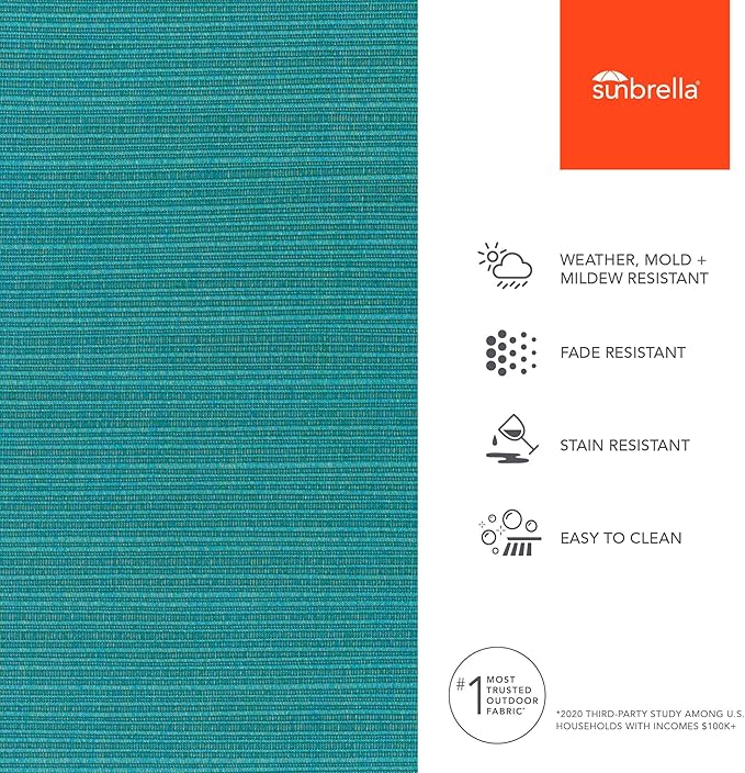 Sunbrella Outdoor Fabric by The Yard | Dupione Deep Sea (Textured) | Official Sunbrella Seller | Indoor or Outdoor Upholstery Fabric for Chairs, Cushions, Drapery, Pillows, Furniture