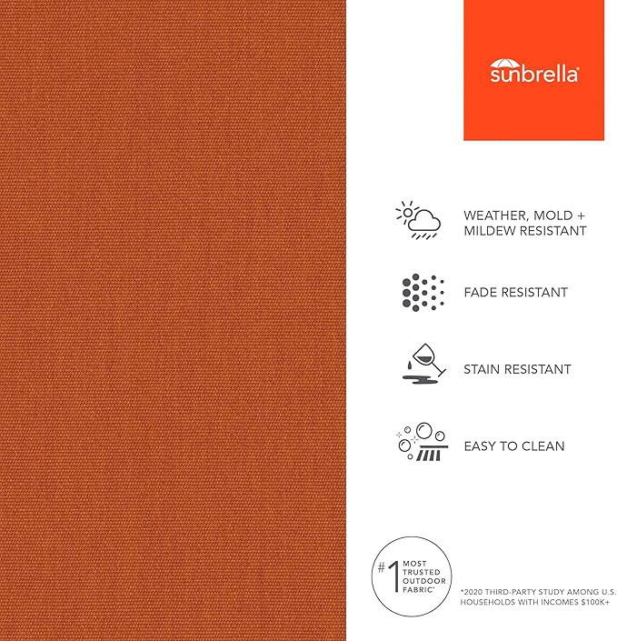 Sunbrella Outdoor Fabric by The Yard | Canvas Rust | Official Sunbrella Seller | Indoor or Outdoor Upholstery Fabric for Chairs, Cushions, Drapery, Pillows, Furniture