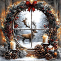 Diamond Art Kits for Adults, Christmas Elk Diamond Painting Kits for Beginners, 5D Full Drill Gem Art Paint with Diamonds Dots Crafts Kits for Home Decor Gift 14x14inch