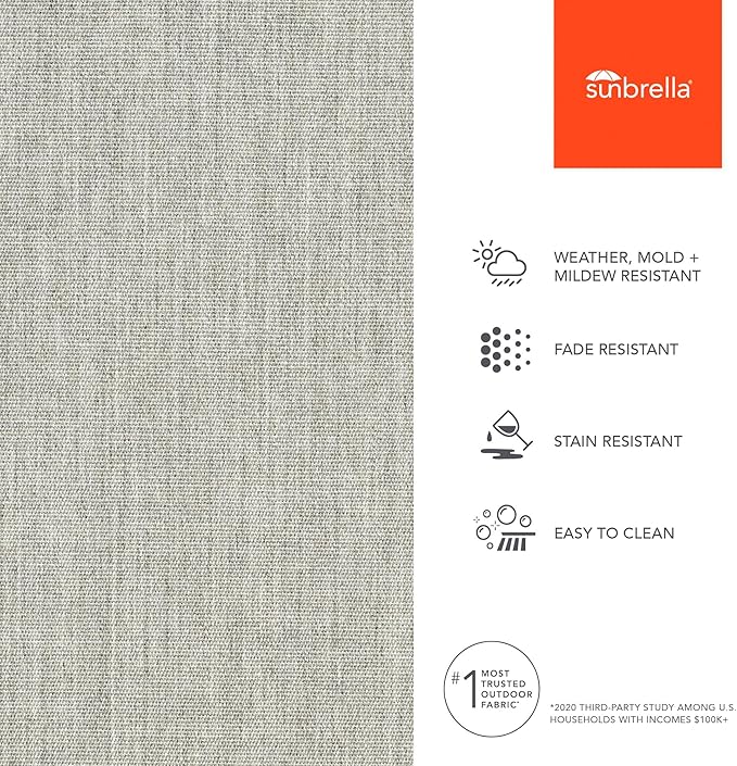 Sunbrella Outdoor Fabric by The Yard | Canvas Granite | Official Sunbrella Seller | Indoor or Outdoor Upholstery Fabric for Chairs, Cushions, Drapery, Pillows, Furniture
