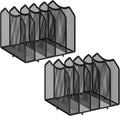 Simple Trending Mesh Desktop File Sorter Organizer, 5-Section Bookshelf for Desk Home Office, Black