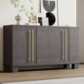 Amposei Modern Sideboard Buffet Cabinet 60-Inch Wood Credenza Console Storage Cabinet Dining Table with 4 Doors and Adjustable Shelves for Living Room Entryway, Taupe