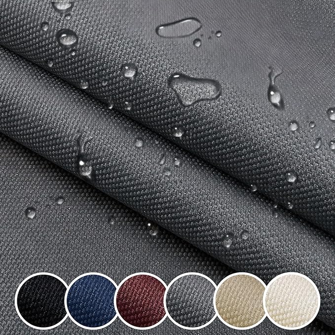 Waterproof Canvas Cloth Fabric by The Yard 60" W 600D Oxford Polyester Upholster Fabric Water Resistant Material for Outdoor Furniture Chair Cushion Cover DIY Sewing (5 Yards, Gray)