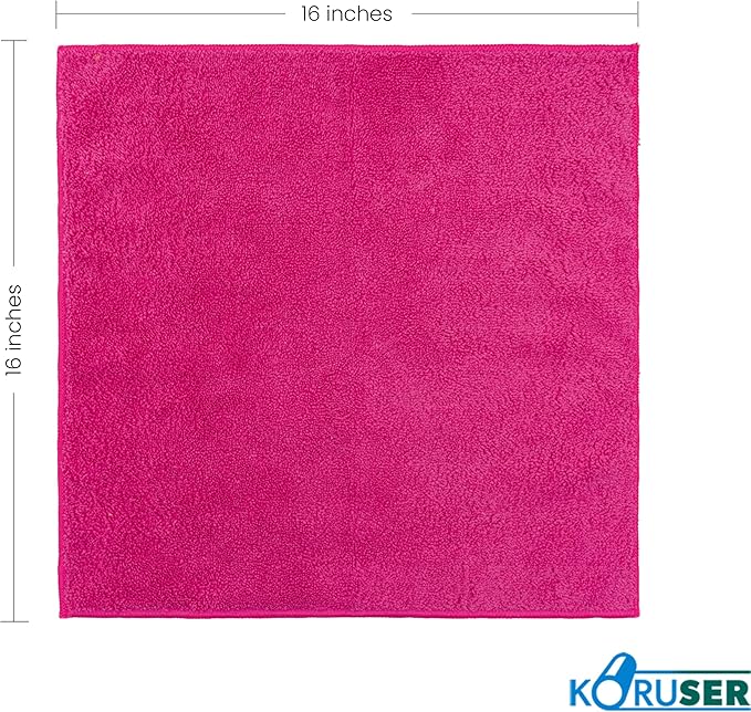 Microfiber Cleaning Cloths - Reusable and Washable - Multi Purpose Indoor/Outdoor Cleaning/Dusting/Polishing on Kitchen/Bathroom/Auto Surfaces (12 Pack/High Grammage)