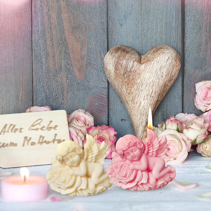 Rose Angel Candle Silicone Molds Resin Casting Mould for DIY Candle Making Polymer Clay Plaster