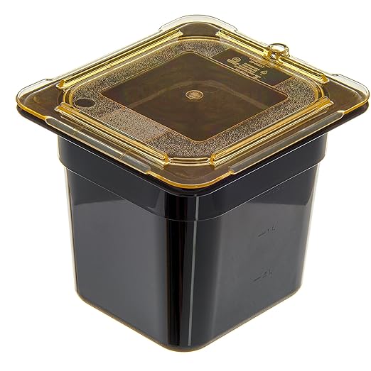 Carlisle FoodService Products Storplus High Heat Food Pan, 1/6 Size, 6 Inches Deep, Black, 2.35 L Capacity, High Heat Plastic, Unfinished, Cooking Pan, No Lid, No Components Included (Pack of 6)