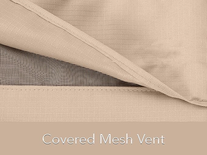 Covermates Cushion Storage Bag - Heavy-Duty Polyester, Weather Resistant, Water Resistant Zipper, Cover Accessories, 75W x 18D x 26H, Ripstop Tan