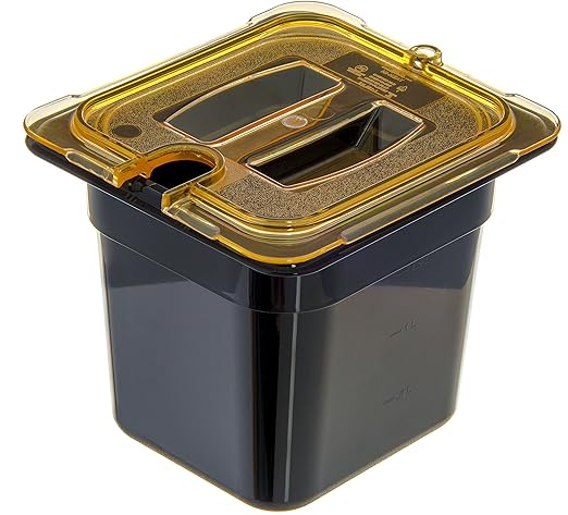 Carlisle FoodService Products Storplus High Heat Food Pan, 1/6 Size, 6 Inches Deep, Black, 2.35 L Capacity, High Heat Plastic, Unfinished, Cooking Pan, No Lid, No Components Included (Pack of 6)