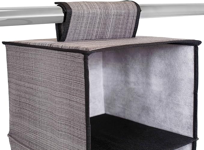 Internet's Best Hanging Closet Organizer - 6 Shelf - Clothing Sweaters Shoes Accessories Storage - Grey