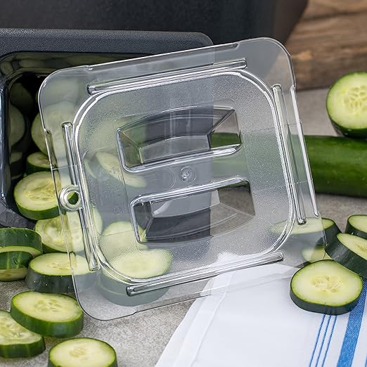 Carlisle FoodService Products Storplus 1/6 Size Universal Food Pan Lid with Molded Handle for Catering, Buffets, and Restaurants, Polycarbonate, Clear, (Pack of 6)