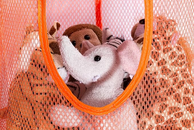 Handy Laundry 5-Shelf Storage Organizer - 12" X 59" - Hang in Your Children's Room or Closet - Fun Way to Organize Kids Toys or Store Gloves, Hats and Mittens - Attaches Easily to Any Rod (Orange)