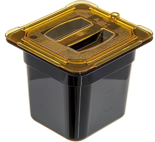 Carlisle FoodService Products Storplus High Heat Food Pan, 1/6 Size, 6 Inches Deep, Black, 2.35 L Capacity, High Heat Plastic, Unfinished, Cooking Pan, No Lid, No Components Included (Pack of 6)