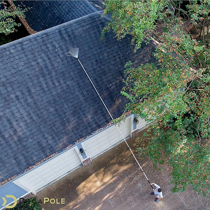 DOCA Gardening Tools Attachment - Extension Pole for Tree Trimming, Fruit Picker, Roof Rake for Leaves - Roof Rake