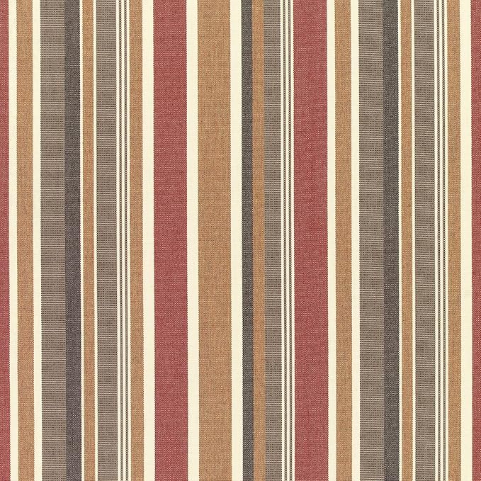 Sunbrella Outdoor Fabric by The Yard | Brannon Redwood (Striped) | Official Sunbrella Seller | Indoor or Outdoor Upholstery Fabric for Chairs, Cushions, Drapery, Pillows, Furniture
