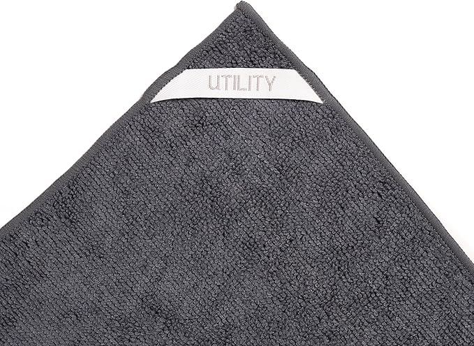 KAF Home Pantry Multipurpose Microfiber Textured Cleaning Cloth 4-Pack, 15 x 18-Inch, (1 Utility, 1 Stainless Steel, 1 Glass, 1 Wood)