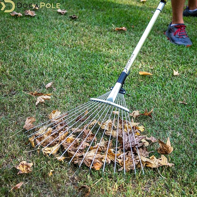 DOCA Gardening Tools Attachment - Extension Pole for Tree Trimming, Fruit Picker, Roof Rake for Leaves - Roof Rake